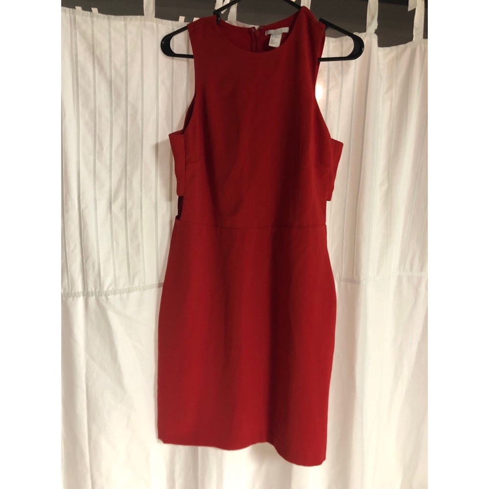 Red h&m side cutout dress